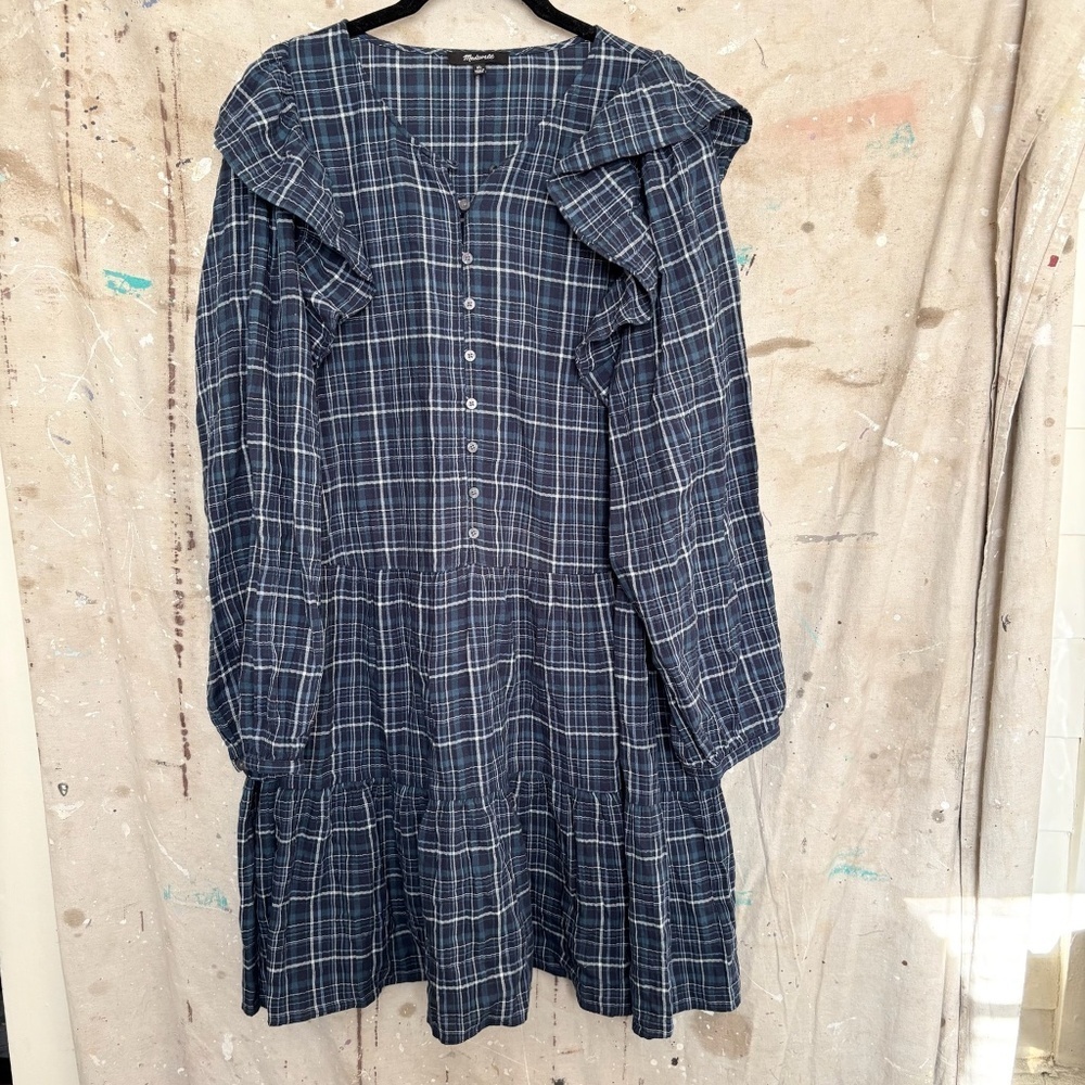 Madewell Gauze Ruffle-Trimmed Mini Dress - Picture 3 of 6